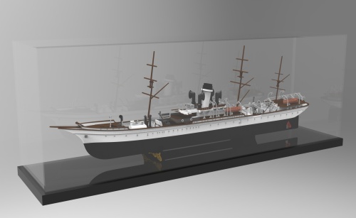 Цифровая 3D модель корабля  "Царица". Масштаб 1-150