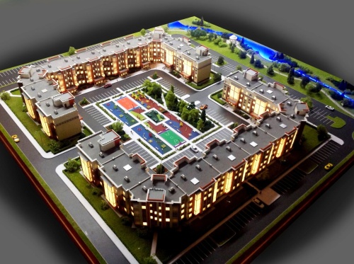 Архитектурный макет жилого комплекса "Smart Kvartal"